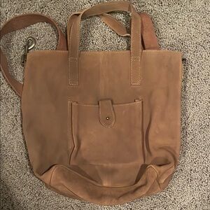 Free People Tan Leather Backpack